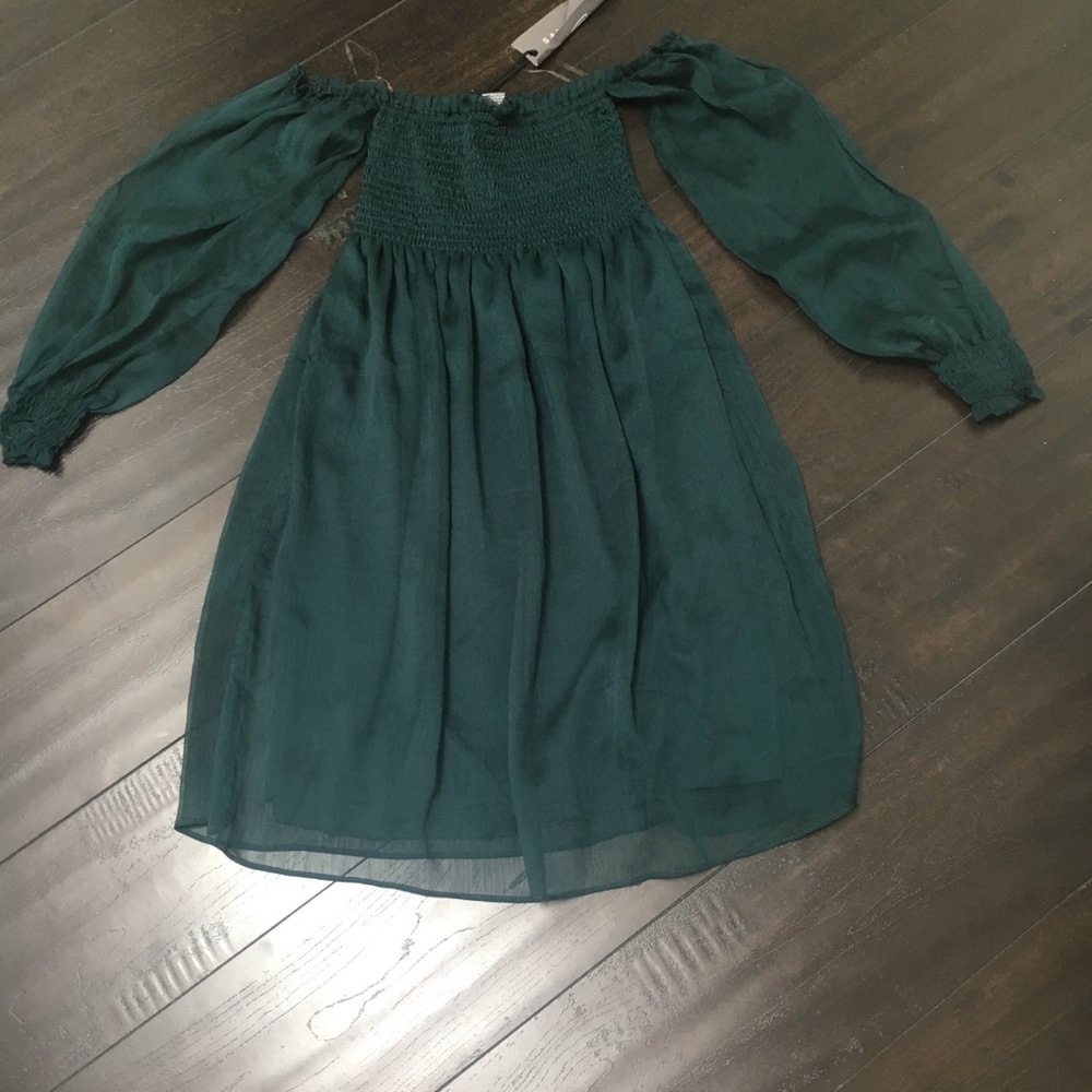 Deep Green off the shoulder Dress